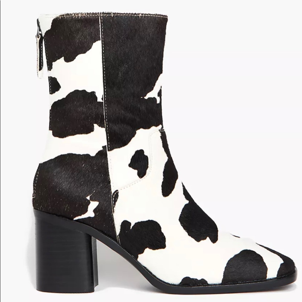 Intentionally Blank Cow Print Boots